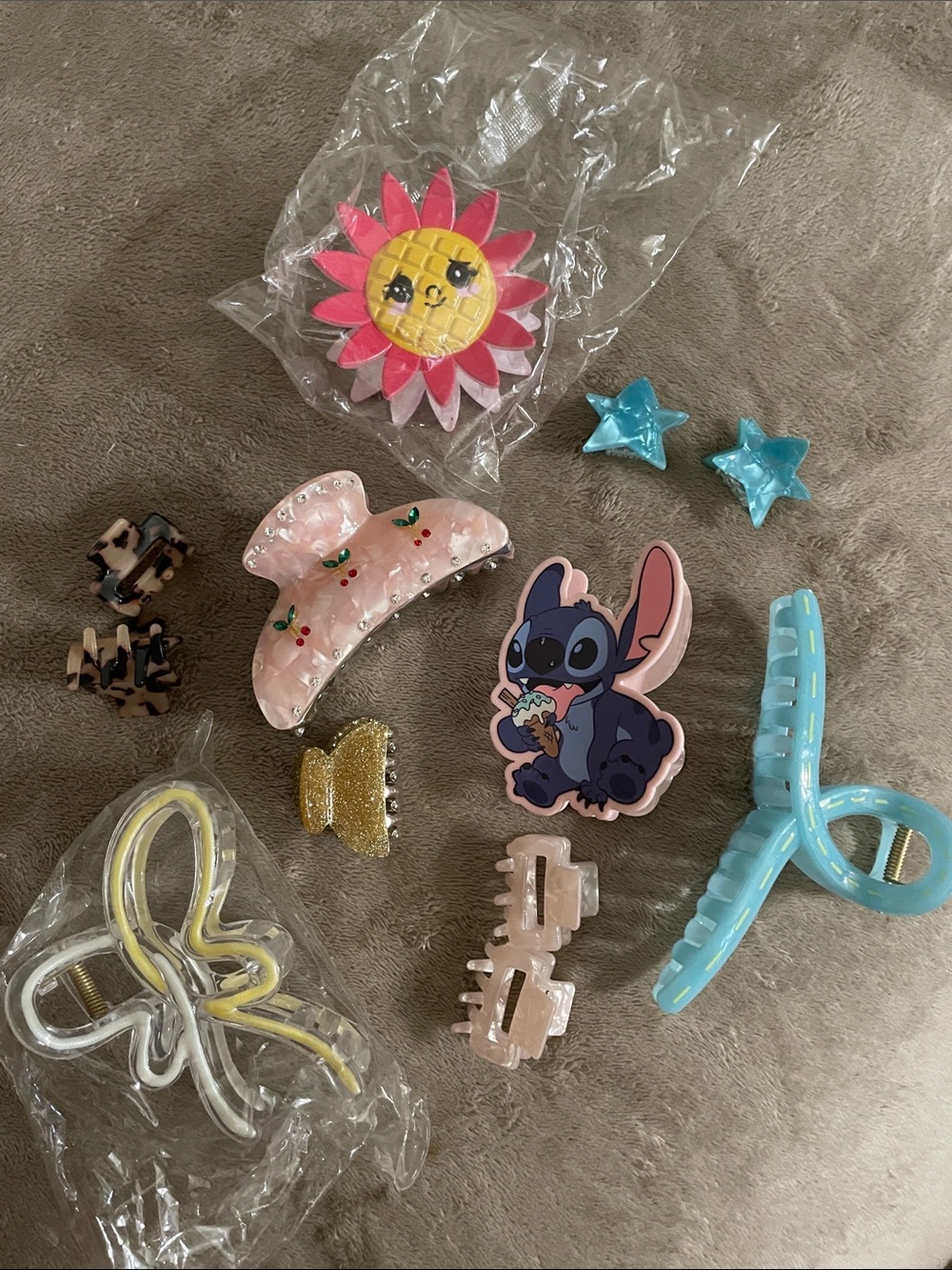 Stitch Blue Cartoon Hair Clip lot of many clips